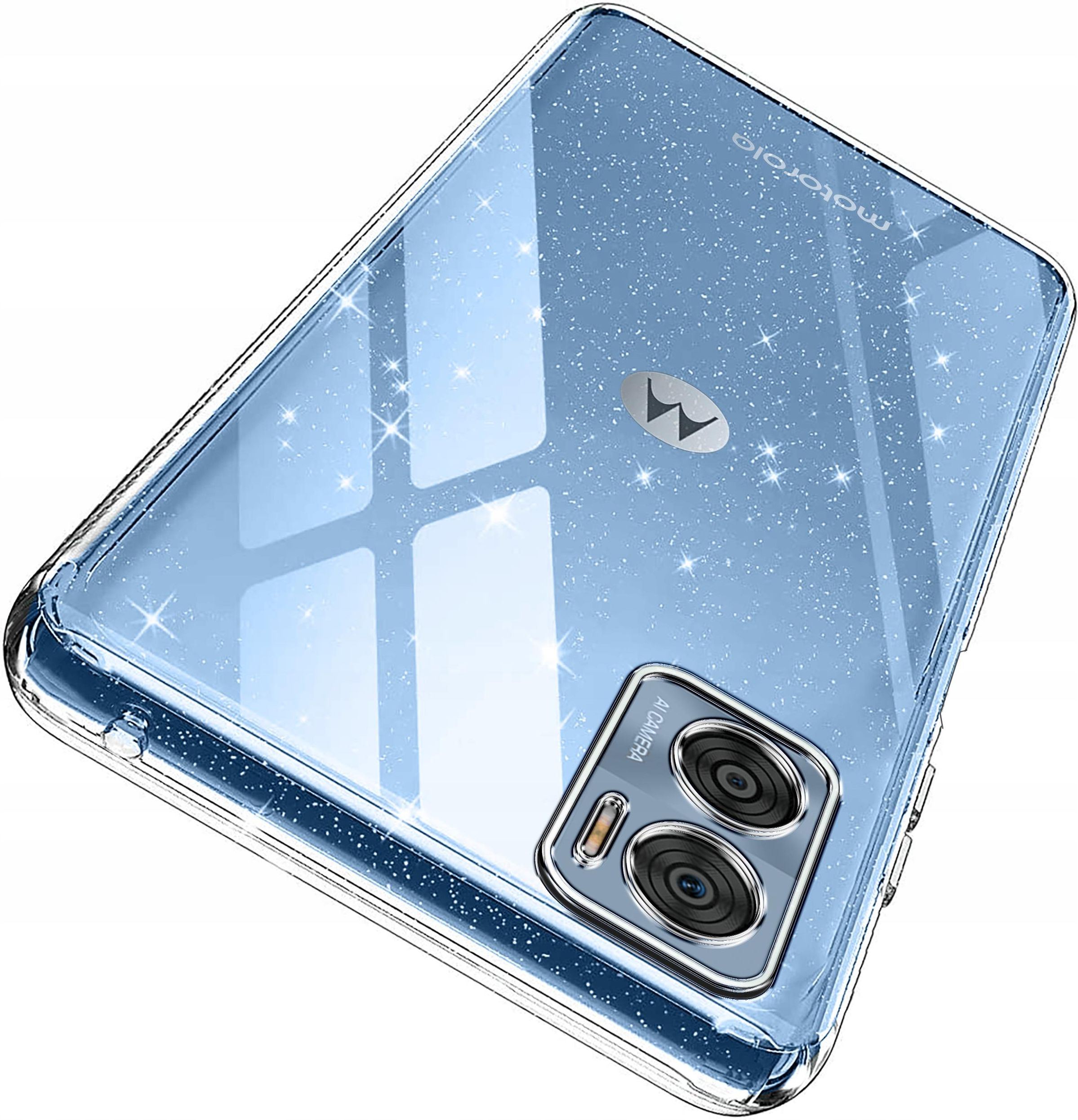 XINYEXIN Trasparente Cover per Motorola Moto E22 / Moto E22i, Custodia per Telefono Antiurto con Bordo Colorato, TPU+PC Bumper Crystal Clear Case - Nero