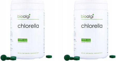 2x Chlorella tabletki (400 tabletek) bioalgi