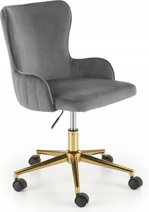 Halmar Fotel Obrotowy Krzesło Biurowe Timoteo Szary Złoty