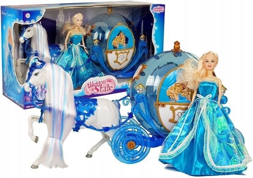 Lalka Leantoys Zestaw Lalka W Karocy Koń Do Czesania Niebieska - Ceny i ...