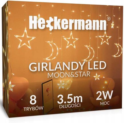 Heckermann Lampki Wiszące Kurtyna Gwiazdy Girlanda Led 3,5M