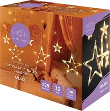 Zdjęcie Girlanda Kurtyna Gwiazdki Led Lampki Choinkowe 3M - Skoczów