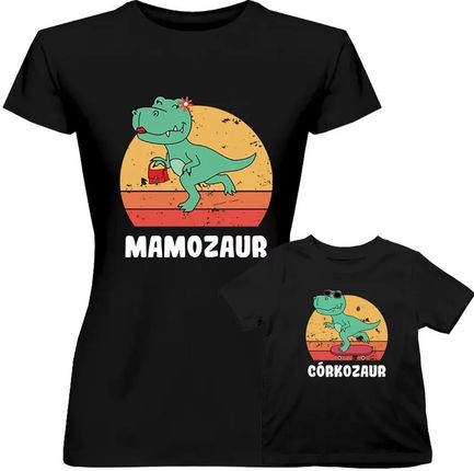 Komplet dla mamy i córki - Mamozaur i Córkozaur - koszulki z nadrukiem