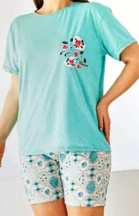Piżama z Bawełny Komplet Koszulka Spodenki r. L