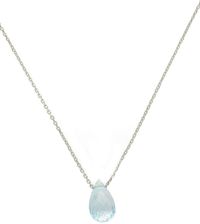 Diament Srebrny naszyjnik damski z kamieniem naturalnym Topaz Sky Blue