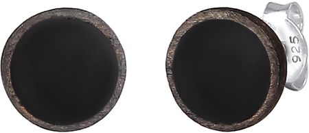 KUZZOI Kolczyki Koło męskie Geo emalia w srebra próby 925 Biżuteria męska Męskie
