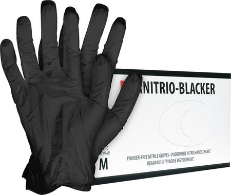 Reis Rękawice Nitrylowe Rnitrio-Blacker B Czarny M
