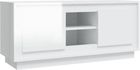 Szafka pod TV, wysoki połysk, biała, 102x35x45 cm
