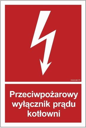 Libres Polska Sp Bb024 Przeciwpożarowy Wyłącznik Prądu Kotłowni (50x74 Cm, Kn Folia Podłogowa)