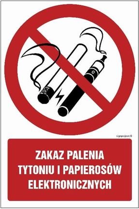 Libres Polska Sp Gc077 Zakaz Palenia Tytoniu I Papierosów Elektronicznych (35x52,5 Cm, Pn Płyta 1Mm)