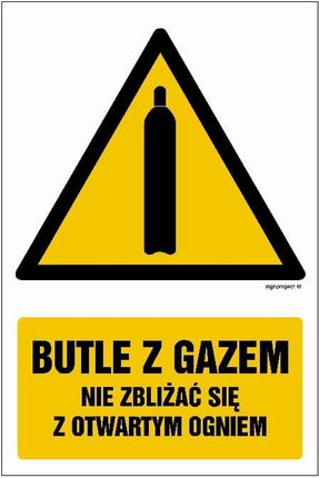 Libres Polska Sp Gf029 Butle Z Gazem Nie Zbliżać Się Z Otwartym Ogniem (70x105 Cm, Ps Płyta 1Mm Foto.)