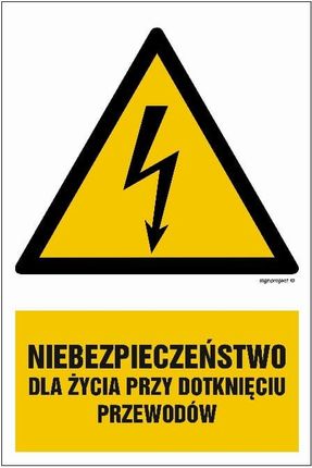 Libres Polska Sp Ha007 Niebezpieczeństwo Dla Życia Przy Dotknięciu Przewodów (7,5x10 Cm, Pn Płyta 1Mm)