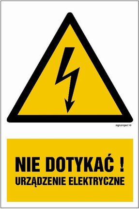 Libres Polska Sp Ha001 Nie Dotykać! Urządzenie Elektryczne (5x7,5 Cm, Pn Płyta 1Mm)