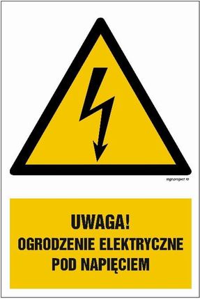 Libres Polska Sp Ha020 Uwaga Ogrodzenie Elektryczne Pod Napięciem (35x52,5 Cm, Pn Płyta 1Mm)