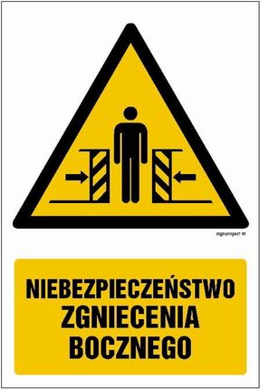 Libres Polska Sp Gf031 Niebezpieczeństwo Zgniecenia Bocznego (5x7,5 Cm, Ps Płyta 1Mm Foto.)