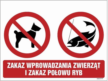 Libres Polska Sp Od021 Zakaz Wprowadzania Zwierząt I Zakaz Połowu Ryb (45x30 Cm, Pn Płyta 1Mm)
