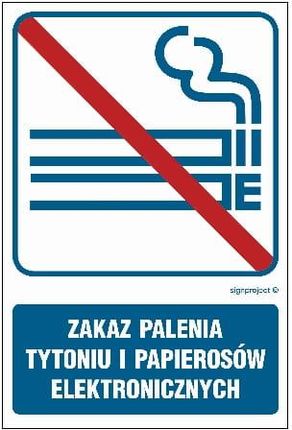 Libres Polska Sp Rb036 Zakaz Palenia Tytoniu I Papierosów Elektronicznych (15x22,5 Cm, Pn Płyta 1Mm)