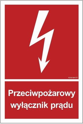 Libres Polska Sp Bb012 Przeciwpożarowy Wyłącznik Prądu (50x74 Cm, Fn Folia Samoprzylepna)