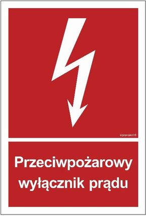 Libres Polska Sp Bb012 Przeciwpożarowy Wyłącznik Prądu (25x37 Cm, Fn Folia Samoprzylepna)
