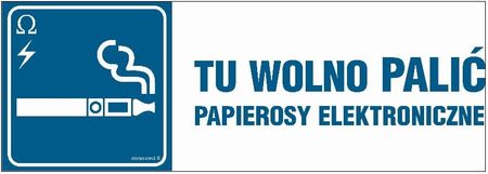 Libres Polska Sp Nc098 Tu Wolno Palić Papierosy Elektroniczne (75x25 Cm, Pn Płyta 1Mm)