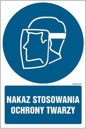Libres Polska Sp Gl043 Nakaz Stosowania Ochrony Twarzy (25x37,5 Cm, Ps Płyta 1Mm Foto.)