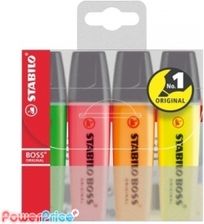 Zdjęcie Corex zakreślacz STABILO BOSS 2-5mm, komplet 4 szt. mix (25659) - Płock