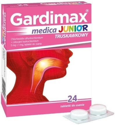 Gardimax Medica Junior Truskawkowy 24 tabletki do ssania
