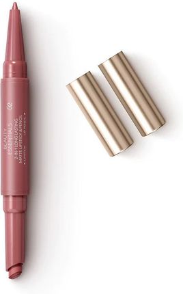 Kiko Milano Beauty Essentials 2-In-1 Long Lasting Matte Lipstick & Pencil Matowa Pomadka I Kredka O Trwałości Do 8H 02 Hearty Brown 0.9G