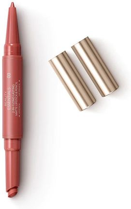 Kiko Milano Beauty Essentials 2-In-1 Long Lasting Matte Lipstick & Pencil Matowa Pomadka I Kredka O Trwałości Do 8H 03 Unstoppable Coral 0.9G