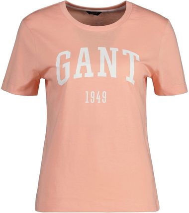 Damska Koszulka z krótkim rękawem Gant Logo SS T-Shirt 4200670.832 – Beżowy