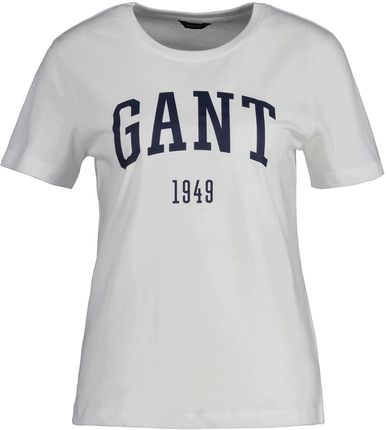 Damska Koszulka z krótkim rękawem Gant Logo SS T-Shirt 4200670.110 – Biały