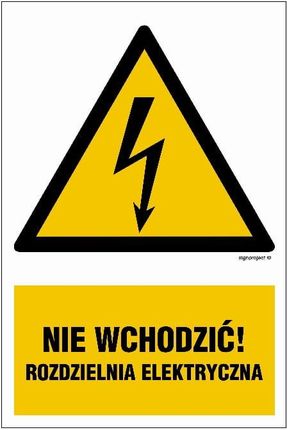 Libres Polska Sp Ha030 Nie Wchodzić ! Rozdzielnia Elektryczna 5X7 5 Cm Pn Płyta 1Mm