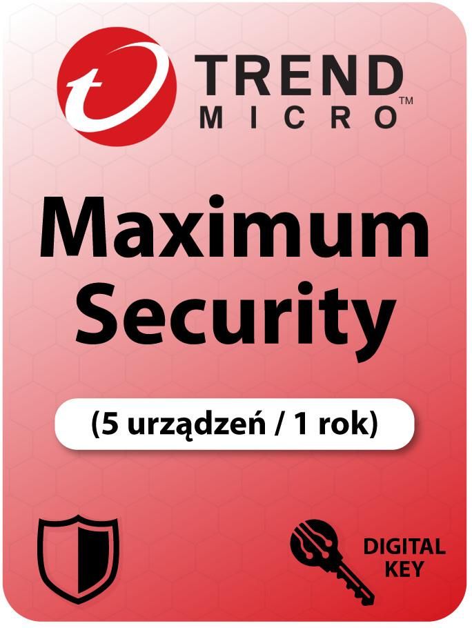 Trend Micro Maximum Security (5 narzędzie / 1 rok) (Cyfrowy klucz ...