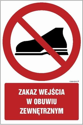 Libres Polska Sp Gc023 Zakaz Wejścia W Obuwiu Zewnętrznym 5X7 5 Cm Ps Płyta 1Mm Foto.