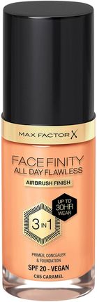 Max Factor Facefinity All Day Flawless 3 In 1 Vegan Foundation 30Ml Various Shades C85 Caramel