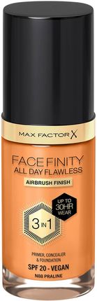Max Factor Facefinity All Day Flawless 3 In 1 Vegan Foundation 30Ml Various Shades N88 Praline