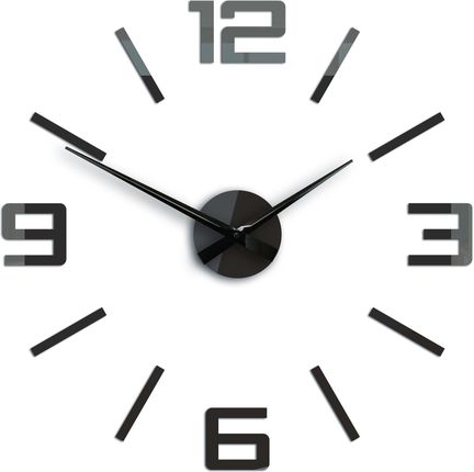 Modern Clock Zegar Ścienny Silver Xl 60Cm Czarny 3D