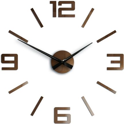 Modern Clock Zegar Ścienny Silver Xl 60Cm Miedziany Copper 3D Elegancki