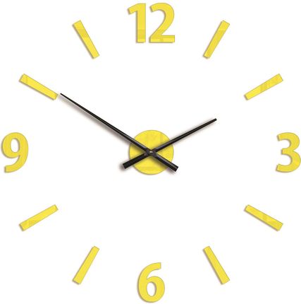 Modern Clock Zegar Ścienny Klaus Żółty 75Cm Elegancki