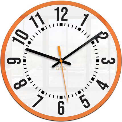Modern Clock Zegar Ścienny Oskar Ramka Pomarańczowa 30Cm