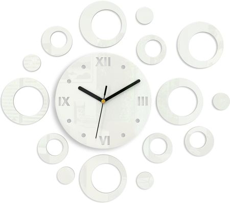 Modern Clock Zegar Ścienny Ring Koła 55Cm Biały 3D