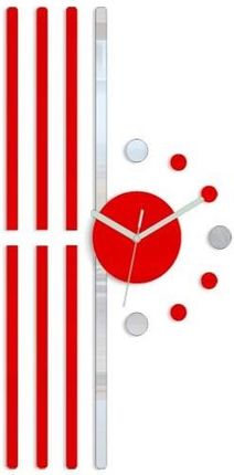 Modern Clock Zegar Ścienny Line 60Cm Lustro Czerwony Duży