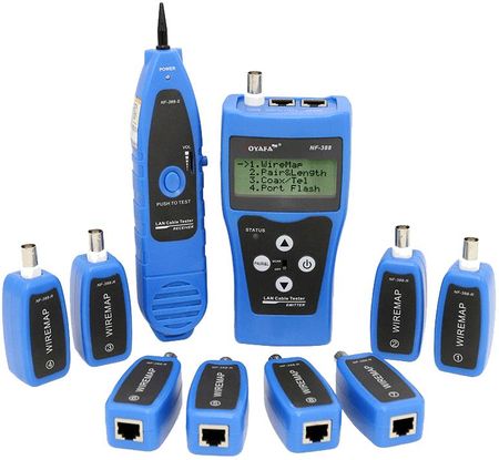 Noyafa Electronic Tester Kabli Sieciowych Z Lokalizatorem Uszkodzeń Rj45 Rj11 Bnc Plus 8 Końcówek Do Szukania Par Nf-388 Nf388