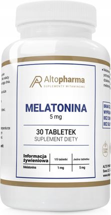 Alto Pharma Melatonina 5Mg Dobry Sen Zdrowy Wege 30 Tabl