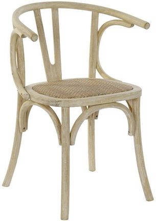 Dkd Home Decor Krzesło Biały Rattan Drewno Wiązu 56X50X76 Cm 689722