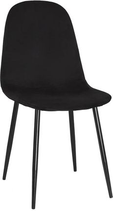Elior Czarne Gładkie Krzesło Welurowe Rosato 3X 29160
