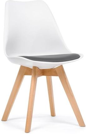 Home Design Krzesło Dublin Skandynawskie Z Poduszką Biało Szare 45