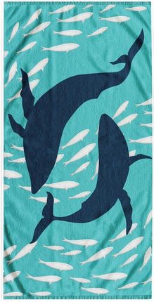 Decoking Ręcznik Plażowy 100% Bawełna Dwustronny Wzór Dolphin 90X180 Cm Turkusowy P1381384044