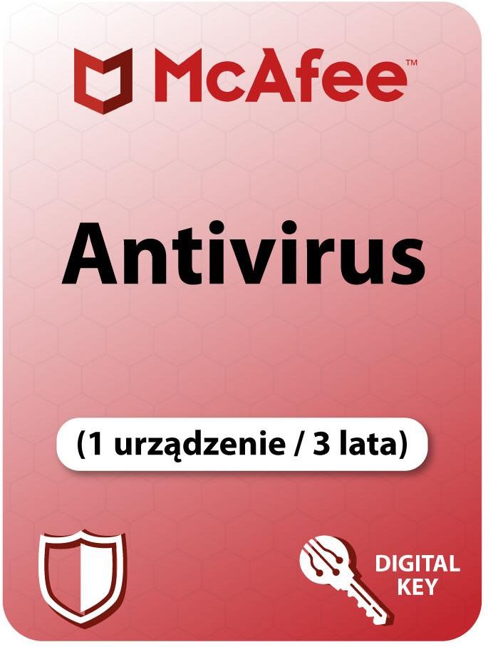 McAfee AntiVirus (1 narzędzie / 3 roky) (Cyfrowy klucz licencyjny ...