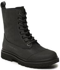 Botki Calvin Klein Jeans - Chunky Combat Laceup Boot Rub YW0YW01066 Triple Black BEH